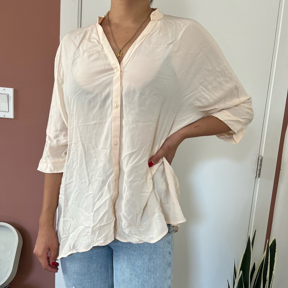 Zara Flowy Oversized Button Down